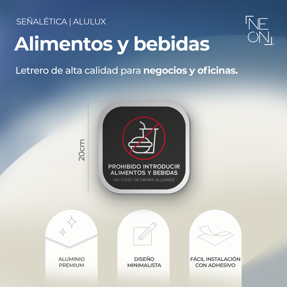Señalética Prohibido alimentos Alulux