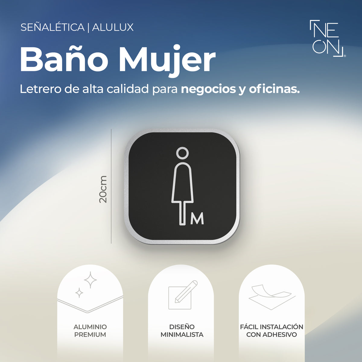 Señalética sanitarios mujer Alulux