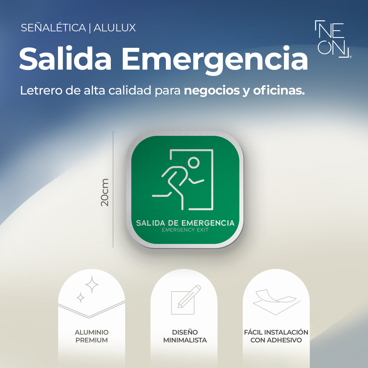 Señalética salida de emergencia Alulux