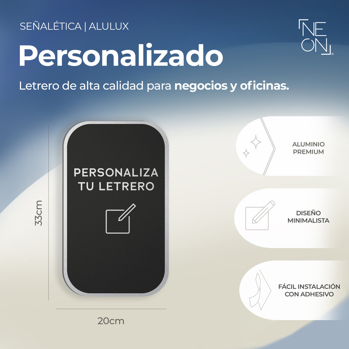 Señalética personalizable Alulux mediano