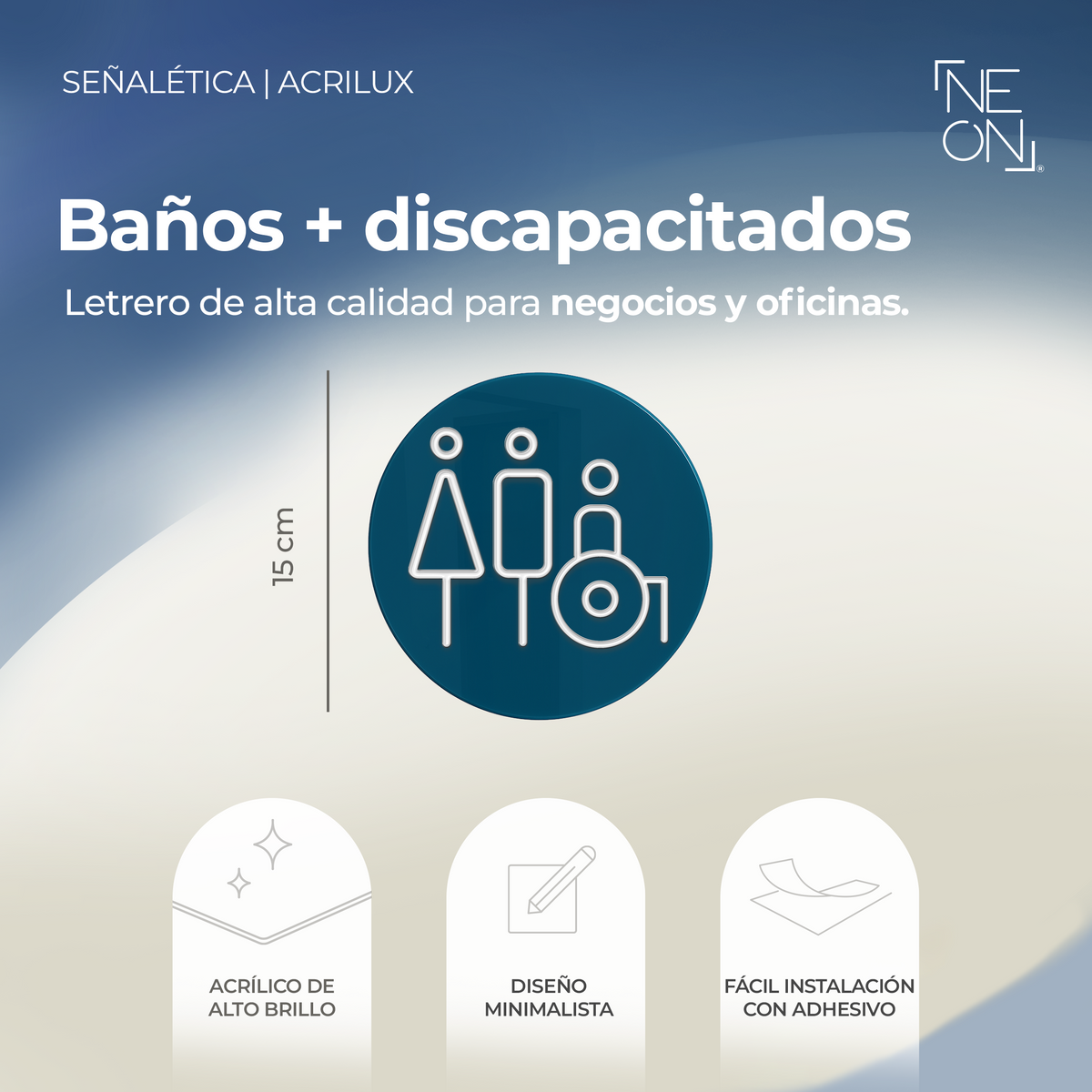 Señalética Baño General y Discapacitados Acrilux
