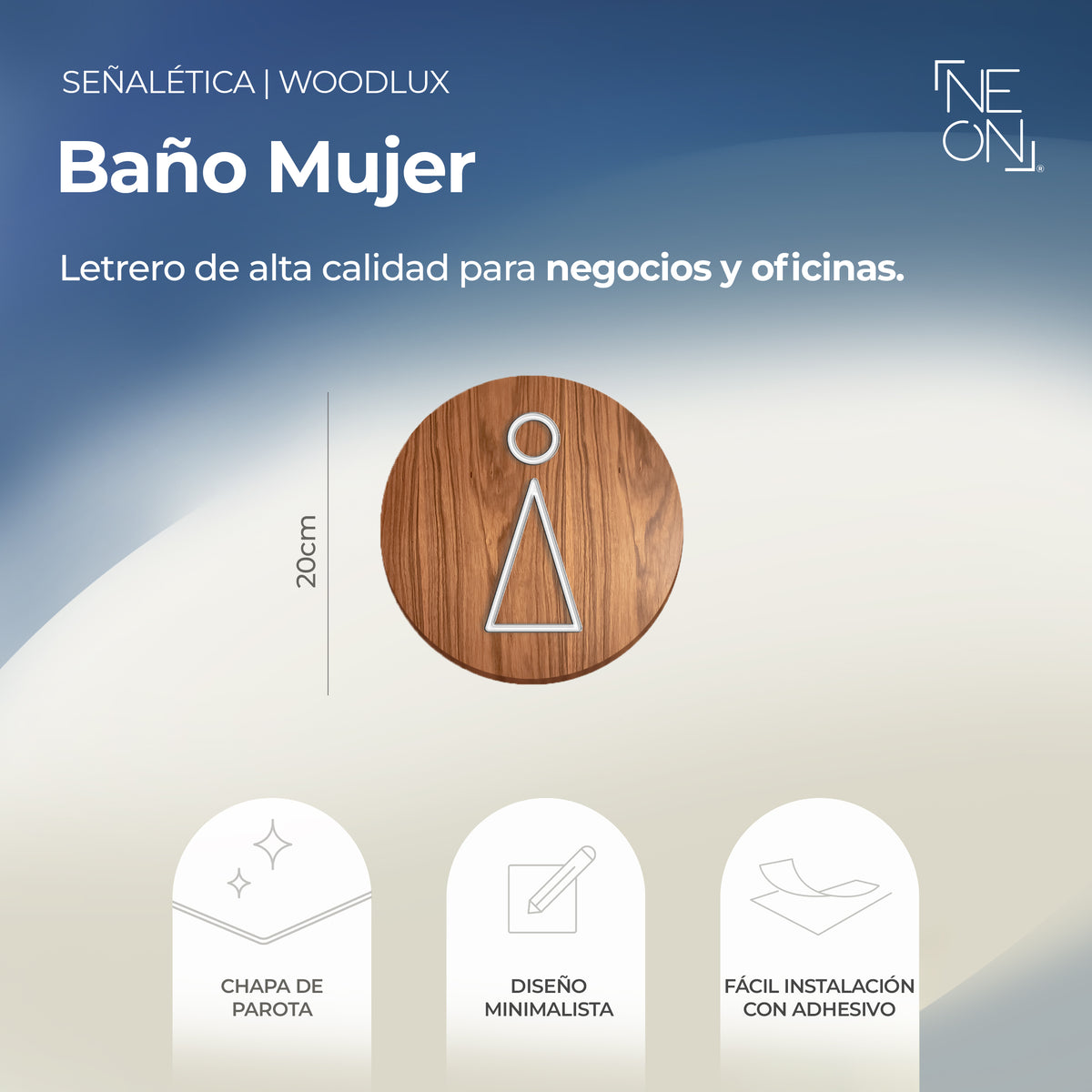 Señalética Baño Mujeres Woodlux