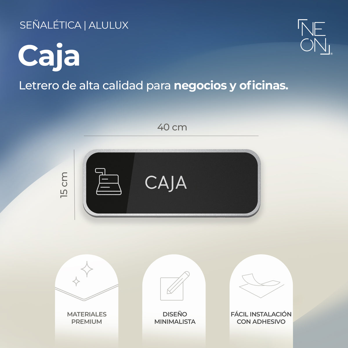 Señalética Caja Alulux