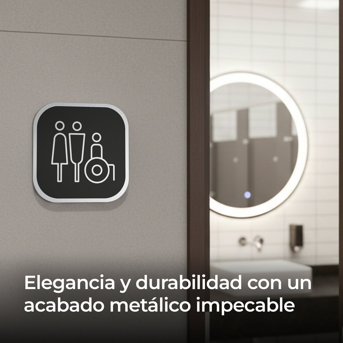 Señalética sanitarios baños Alulux