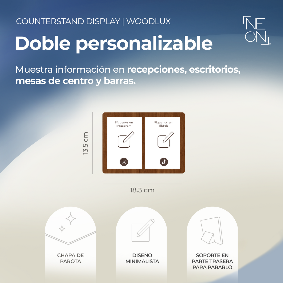 Display Counterstand Doble Espacio Woodlux