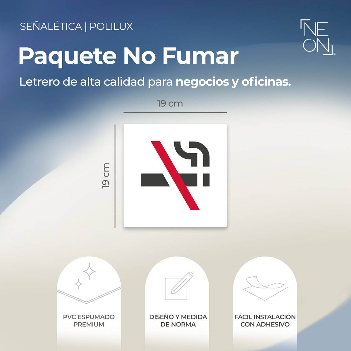 Señalética no fumar Polilux