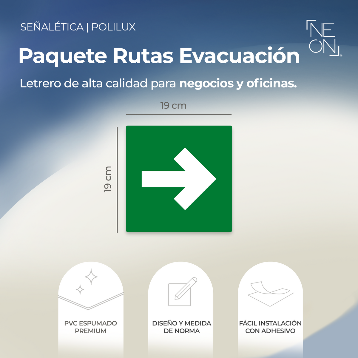 Señalética Ruta Evacuación Polilux