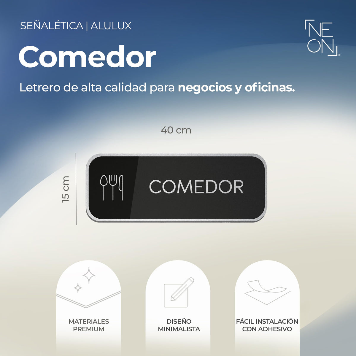 Señalética Comedor Alulux