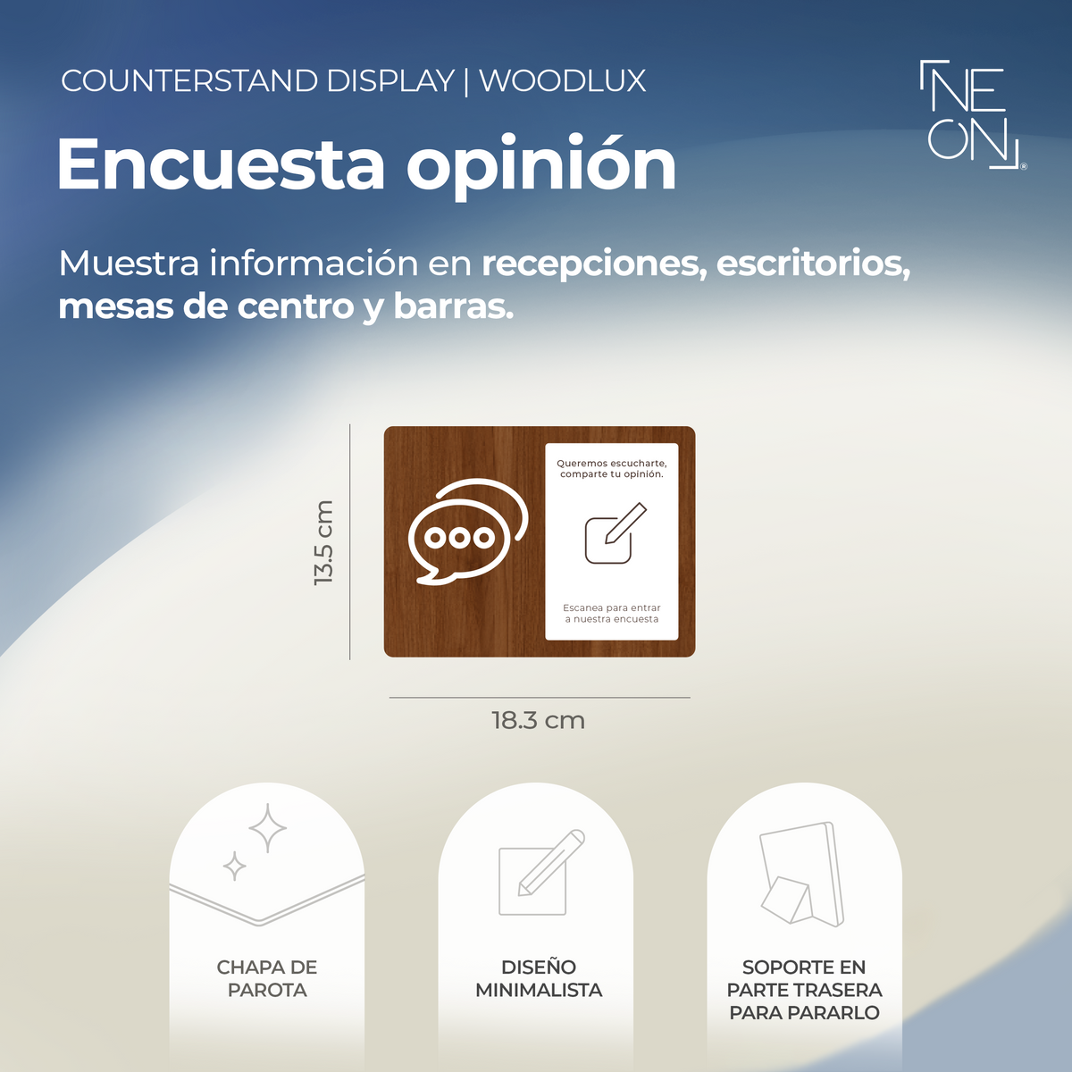 Display Counterstand Encuesta QR Woodlux