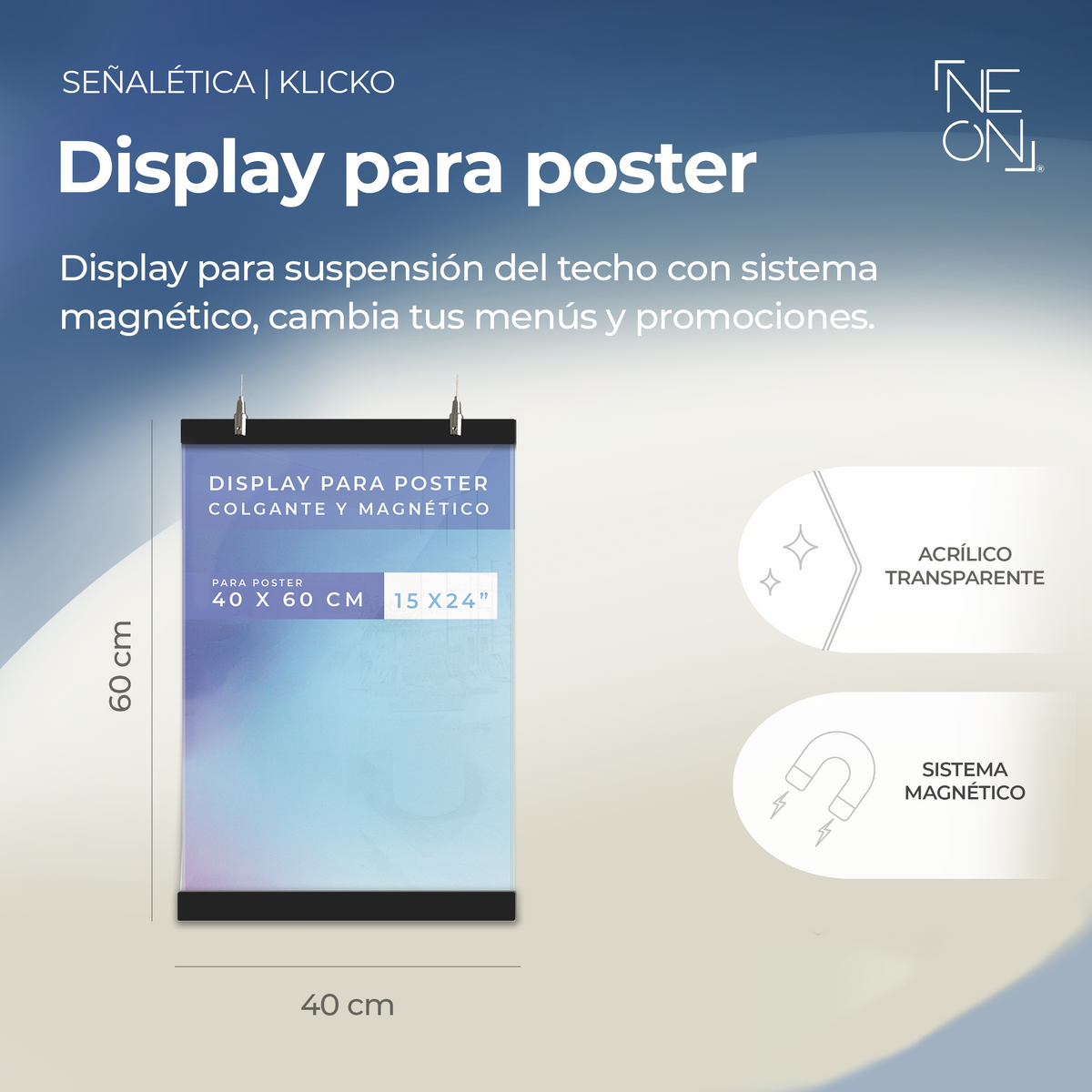 Display magnético poster 40x60cm Klicko