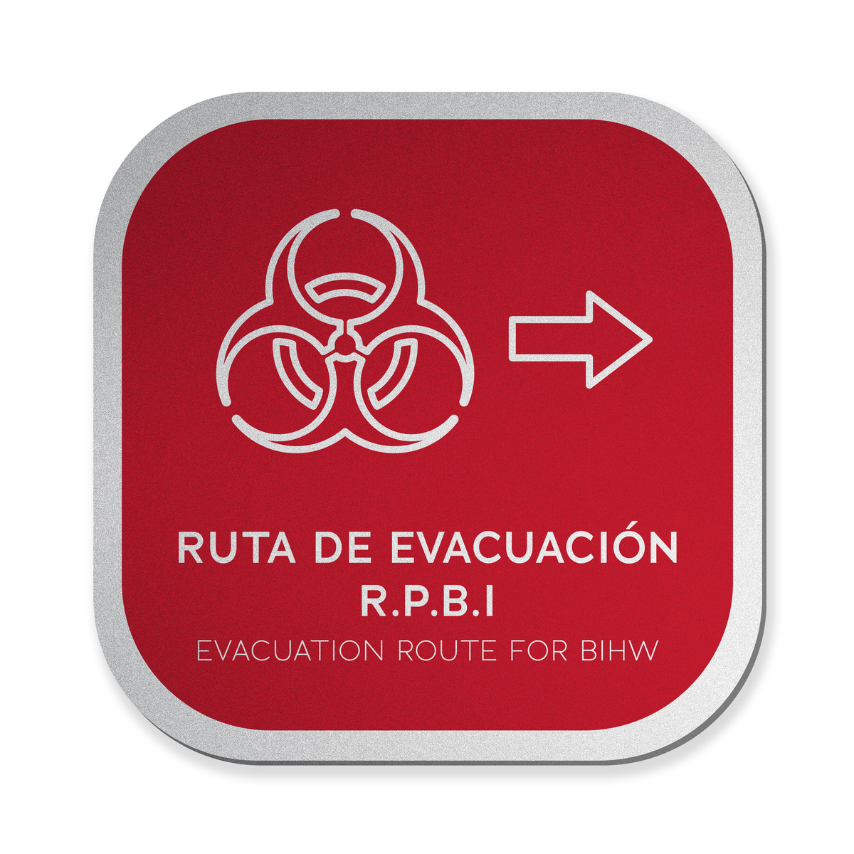 Señalética RPBI ruta evacuación Alulux