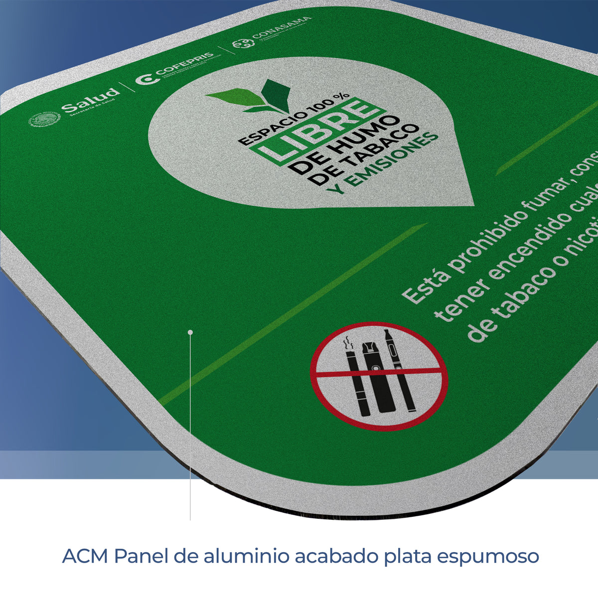 Señalética Cofepris libre de humo Alulux