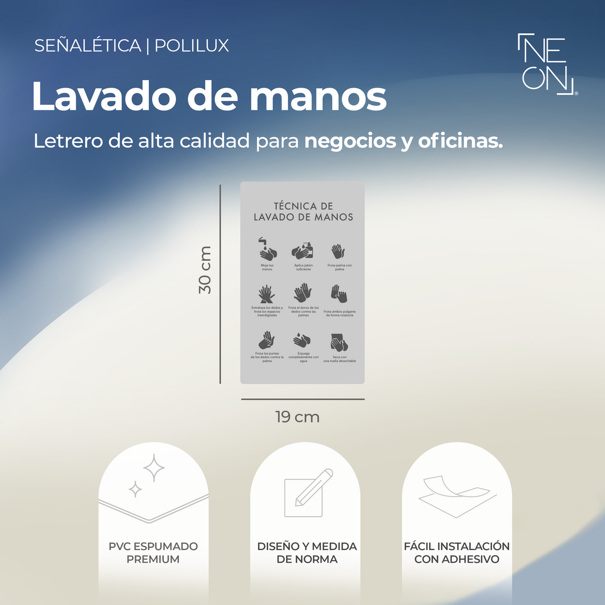 Señalética Lavado de manos Polilux