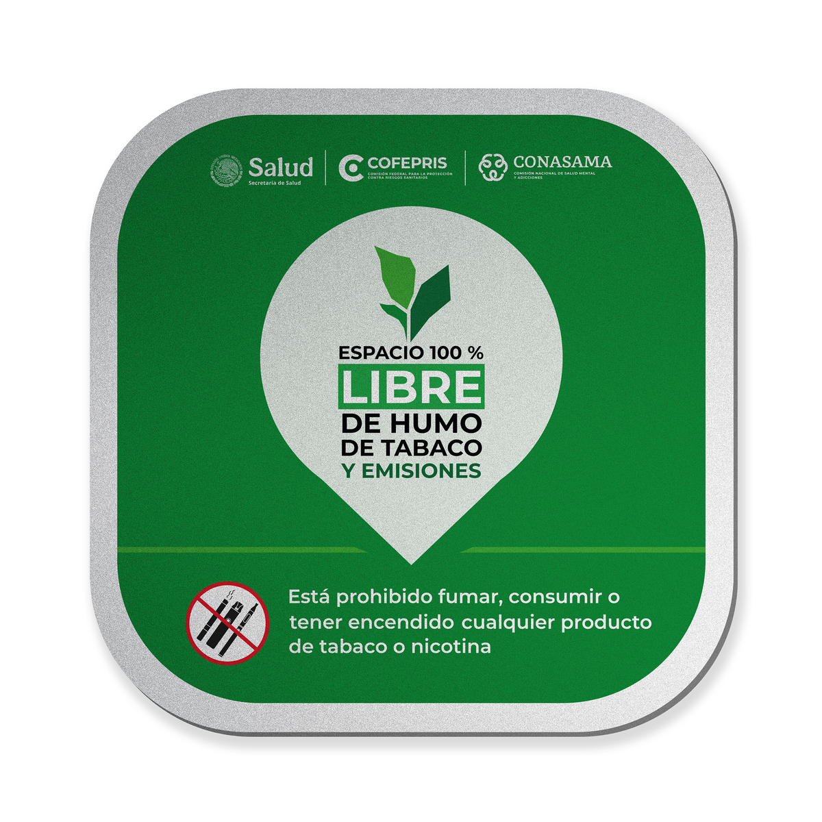 Señalética Cofepris libre de humo Alulux