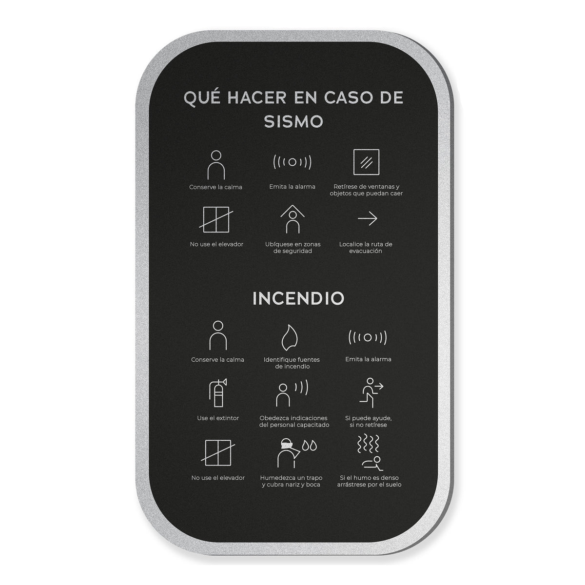 Señalética Que hacer en caso sismo Alulux