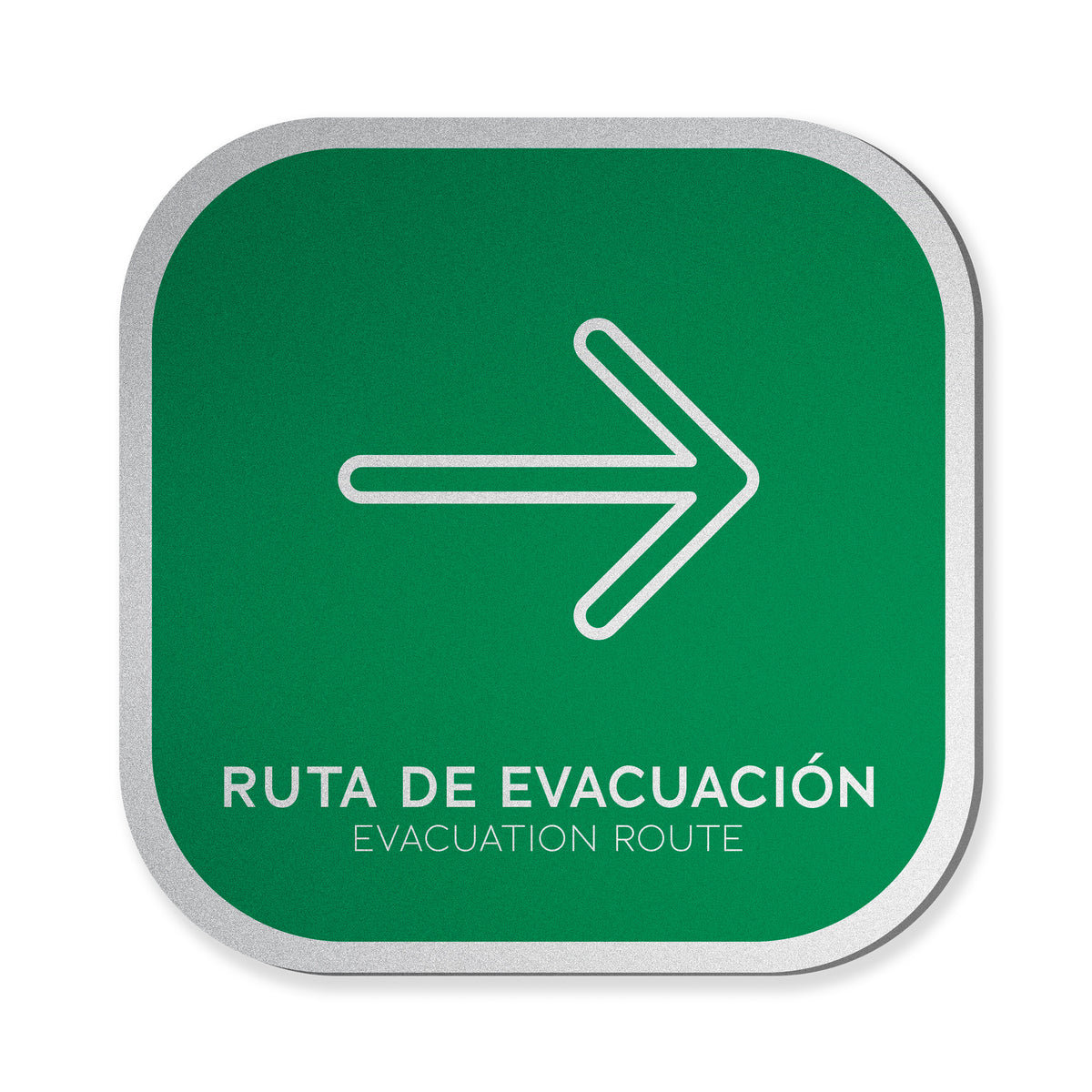 Señalética Ruta evacuación Flecha derecha Alulux