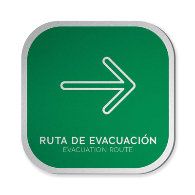 Señalética Ruta evacuación Flecha derecha Alulux
