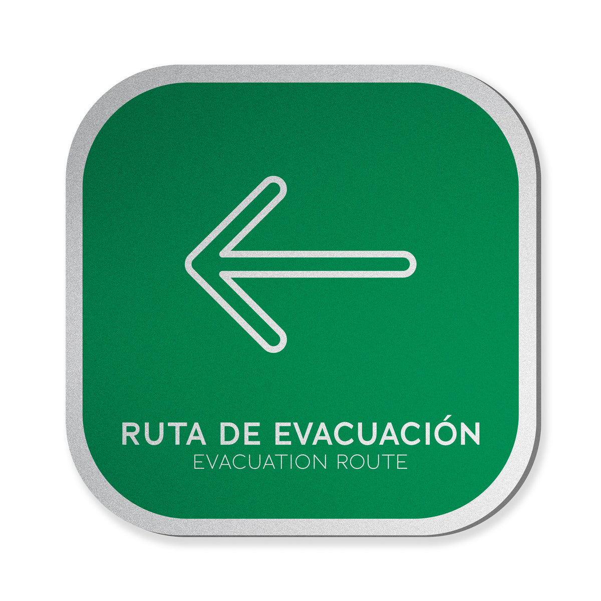 Señalética Ruta evacuación Flecha izquierda Alulux