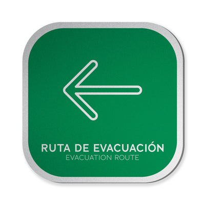 Señalética Ruta evacuación Flecha izquierda Alulux