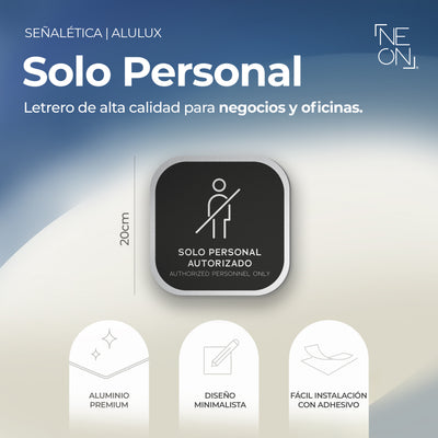 Señalética Solo personal Alulux