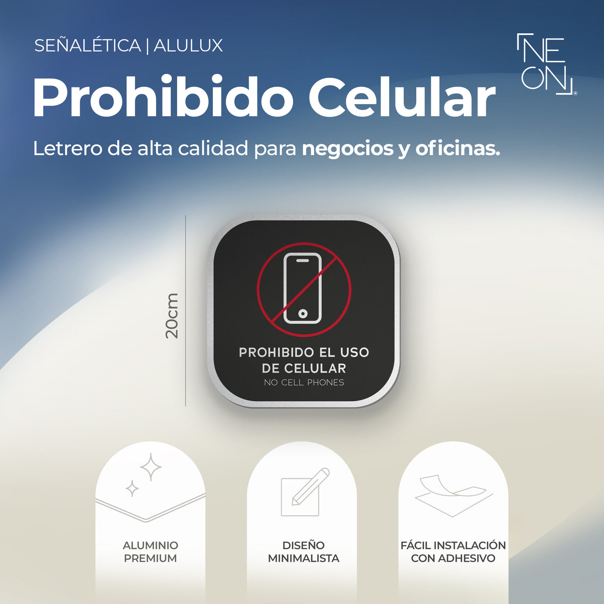 Señalética Prohibido Celular Alulux