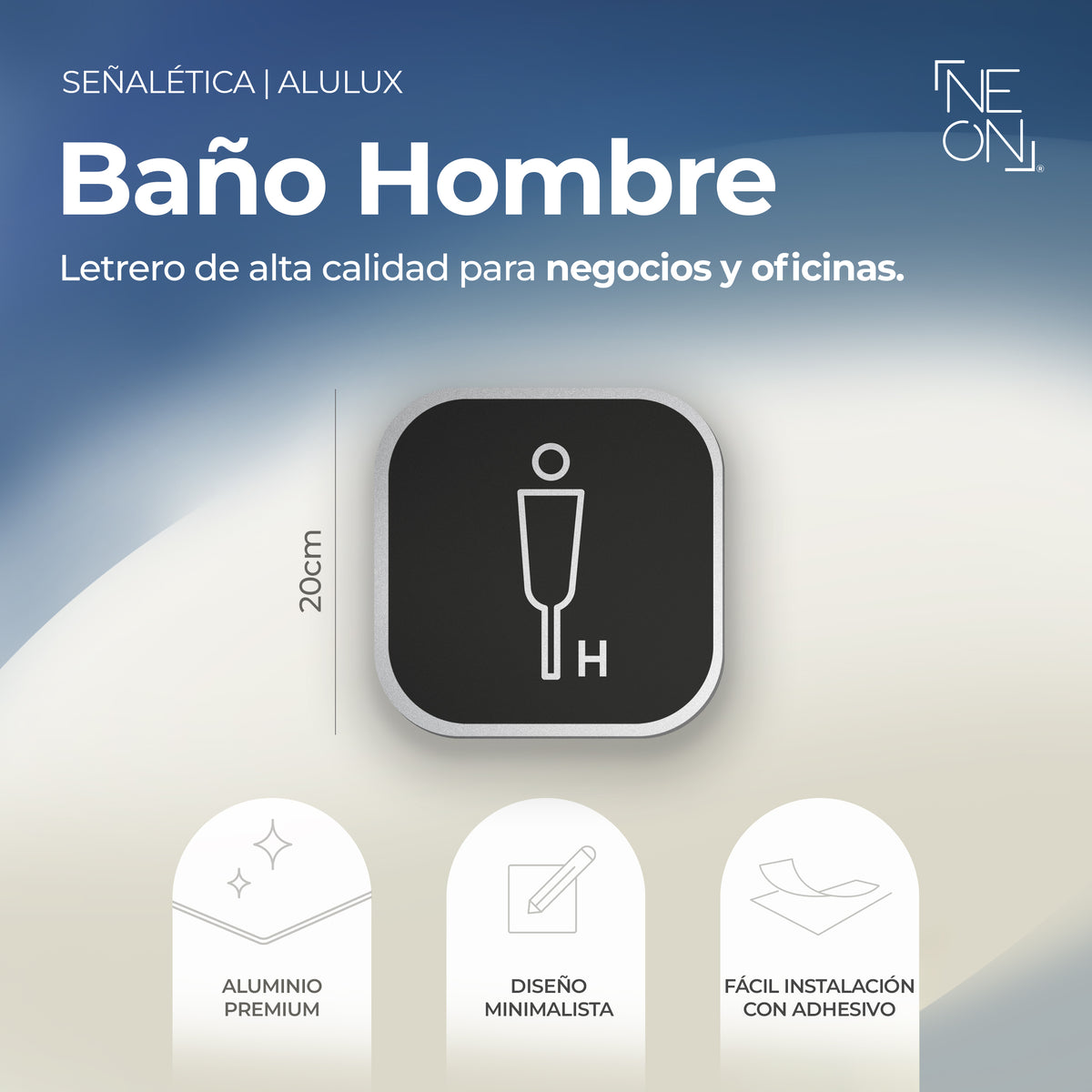 Señalética sanitarios hombre Alulux