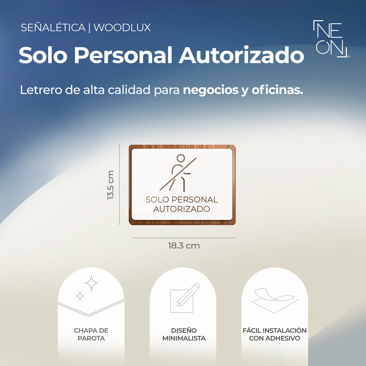 Señalética Solo Personal Woodlux