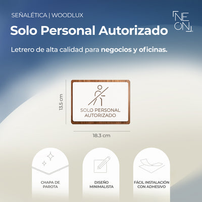Señalética Solo Personal Woodlux