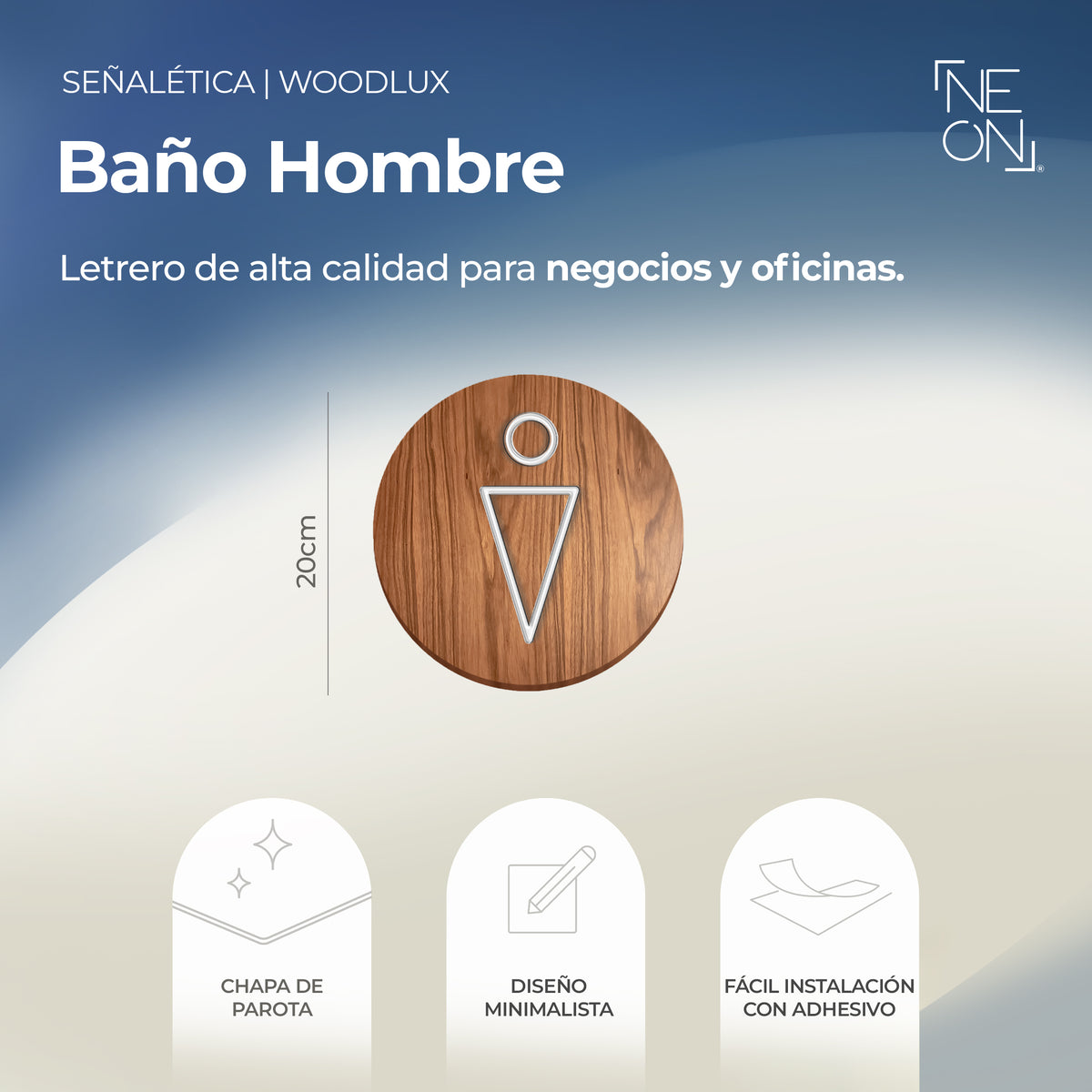 Señalética Baño Hombres Woodlux