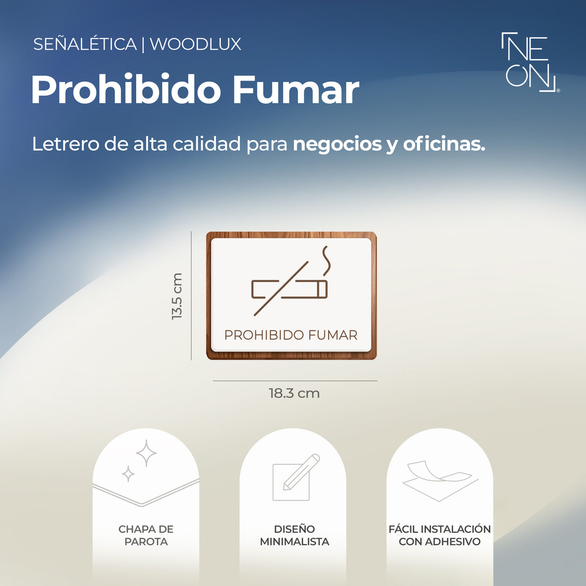 Señalética Prohibido Fumar Woodlux