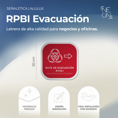 Señalética RPBI ruta evacuación Alulux