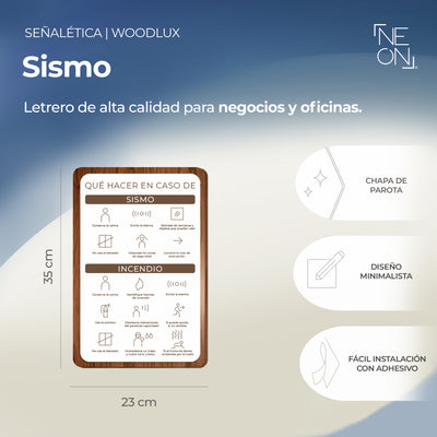 Señalética Que hacer en caso de sismo Woodlux