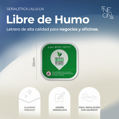 Señalética Cofepris libre de humo Alulux