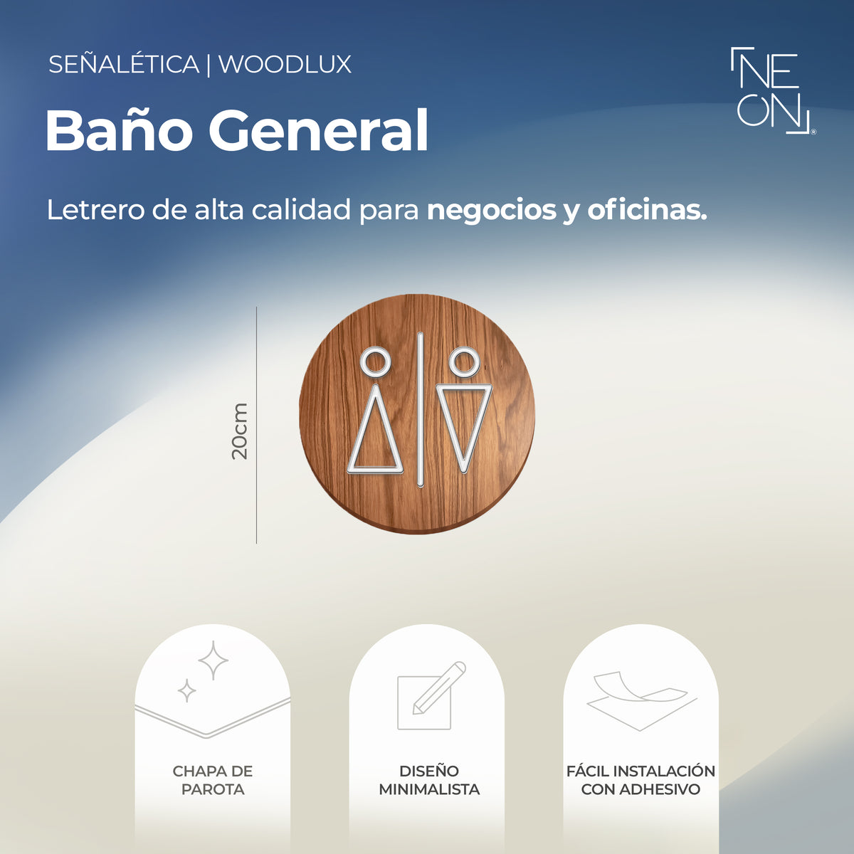 Señalética Baño General Woodlux