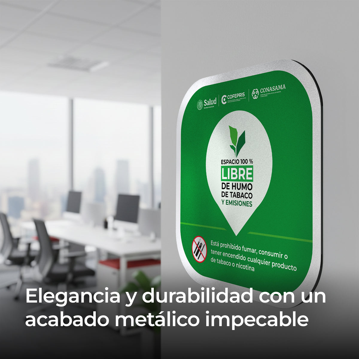 Señalética Cofepris libre de humo Alulux
