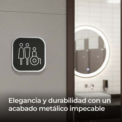 Señalética sanitarios baños Alulux