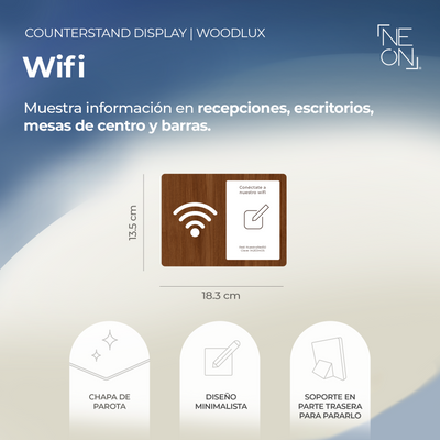 Display Counterstand Wifi QR Woodlux
