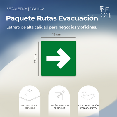 Señalética Ruta Evacuación Polilux