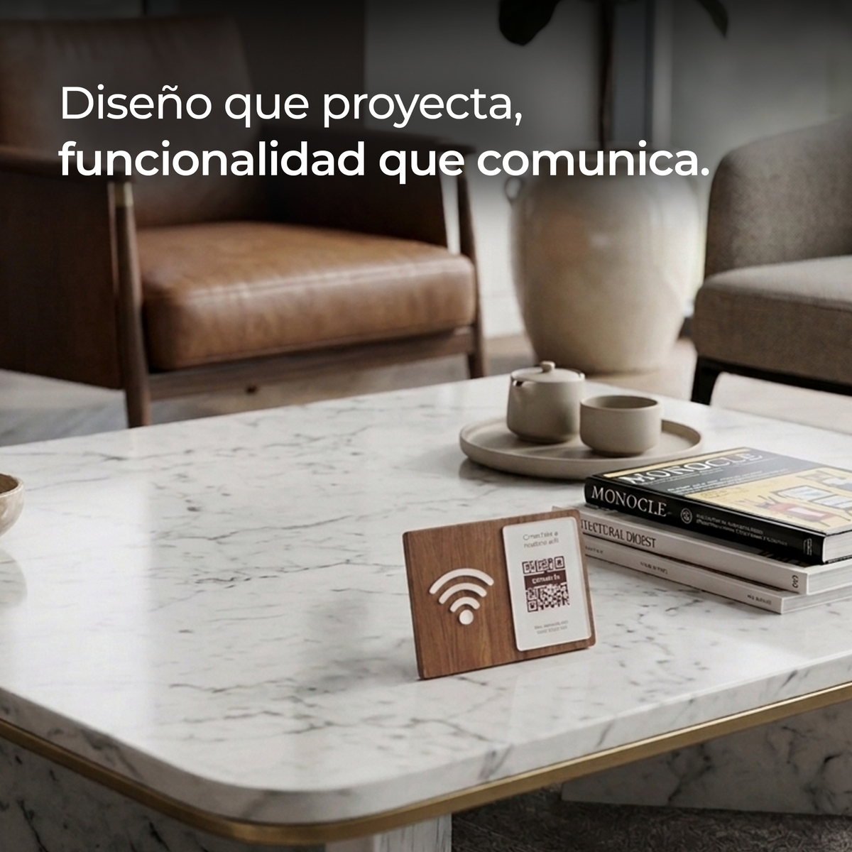 Display Counterstand Wifi QR Woodlux