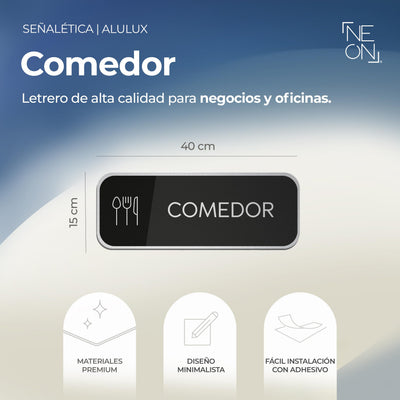 Señalética Comedor Alulux