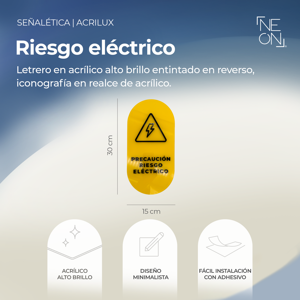 Señalética Riesgo Eléctrico M Acrilux