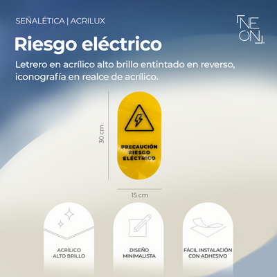 Señalética Riesgo Eléctrico M Acrilux