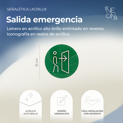 Señalética Salida Emergencia Acrilux