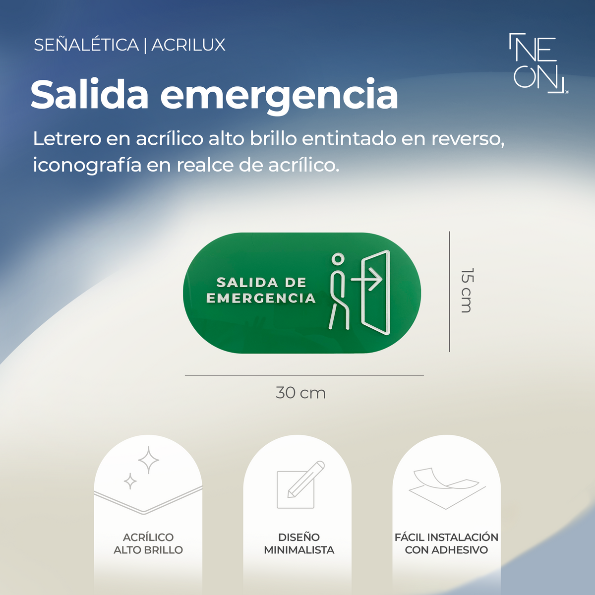 Señalética Salida Emergencia M Acrilux