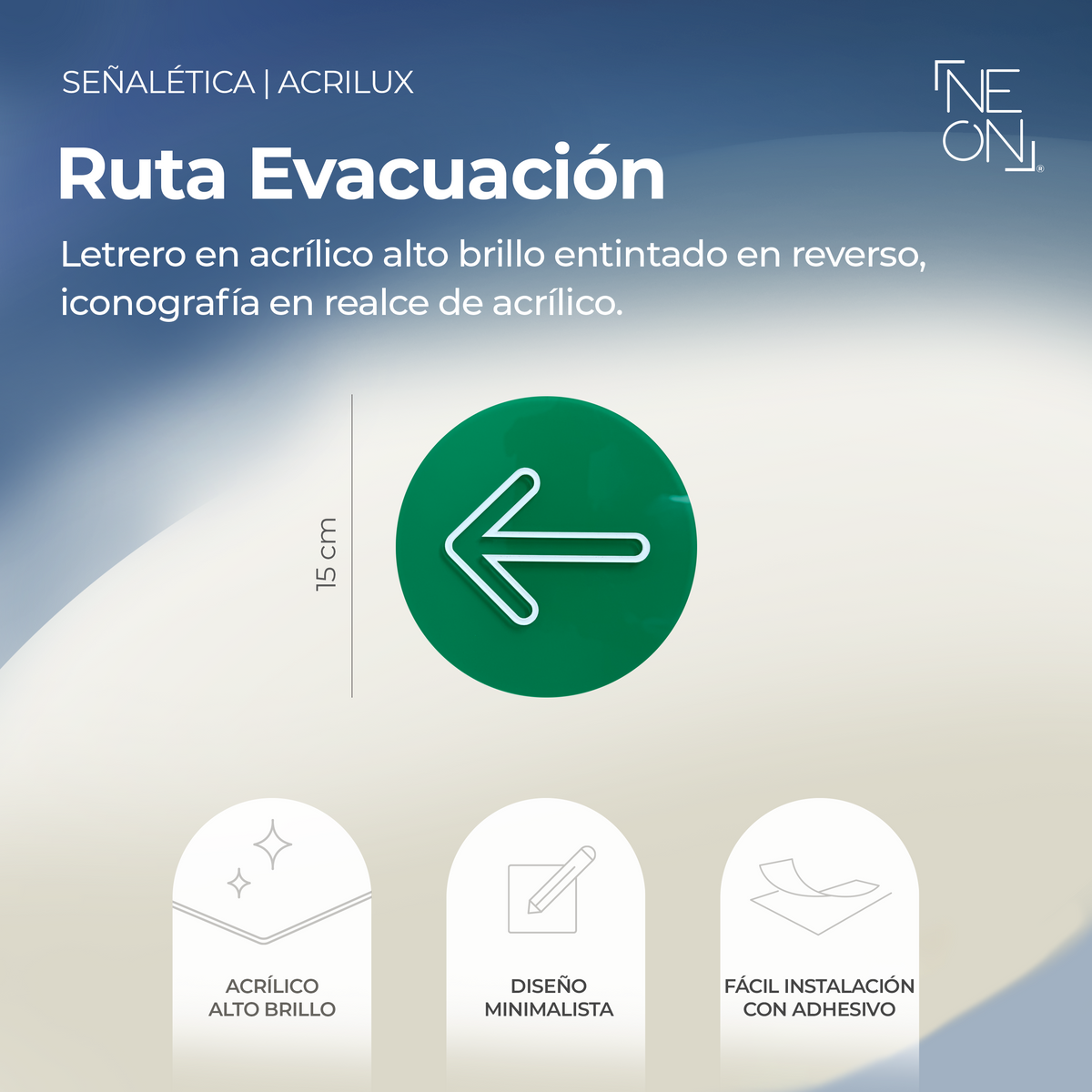 Señalética Ruta Evacuación Acrilux