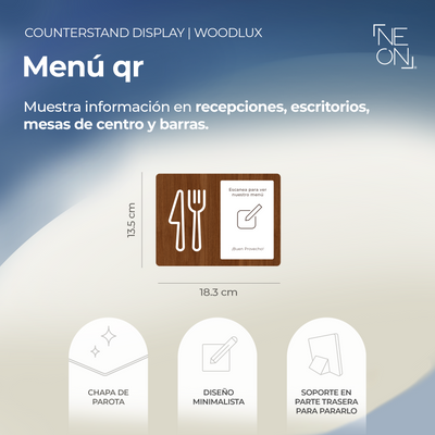 Display Counterstand Menú QR Woodlux
