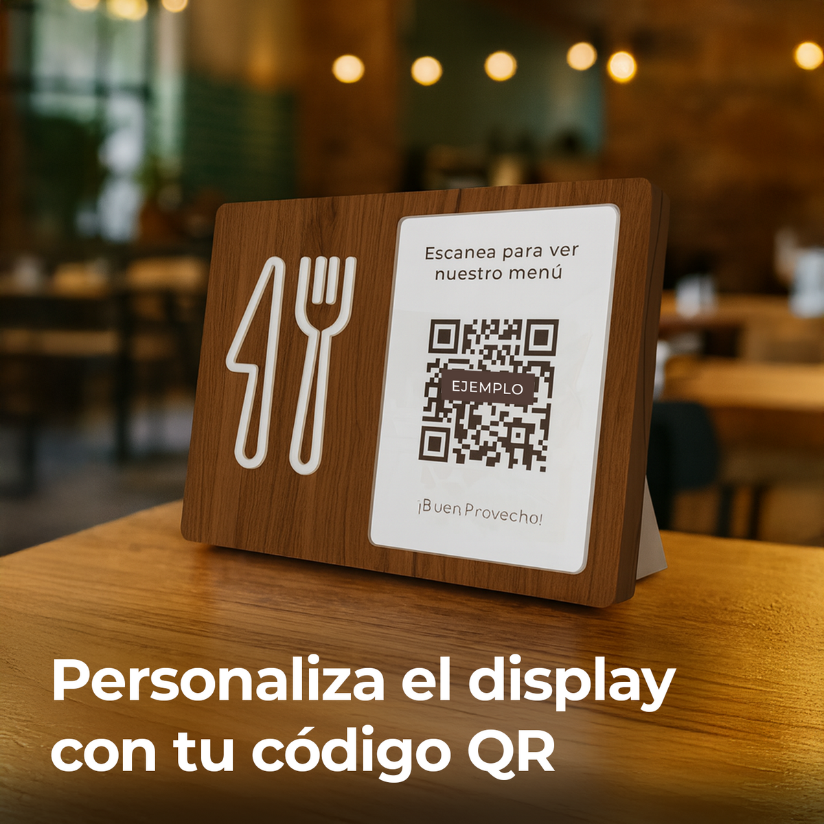Display Counterstand Menú QR Woodlux