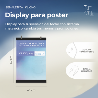 Display magnético poster 40x60cm Klicko
