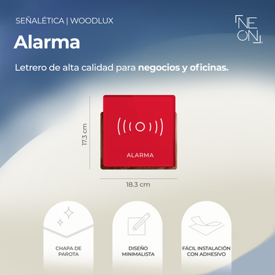 Señalética Alarma Woodlux