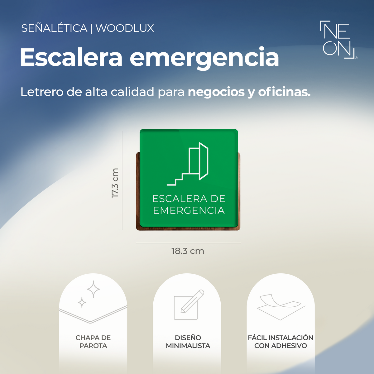 Señalética Escaleras Emergencia Woodlux